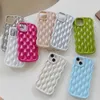Mobiltelefonfodral Japan Korean Plating 3D Wavy Texture Sliver Soft Phone Fall för iPhone 13 12 11 14 Pro Max 11 12 13Pro 14 Pro Protective Funna H240326