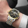 Armbanduhren Doit Neue Luxus Herren Mechanische Edelstahl T-förmige Uhr Top Marke Skeleton Touillon Beleuchtete Wasserdichte Uhr MensC24325