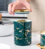 Burkar 3 datorer Keramiska lufttätt burkkök Canister sätter spannmål Dispenser Spice Organizer Rack Burkar med lock förvaringsbehållare