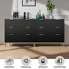 Anmytek Siyah Yatak Odası, Geniş Depolama ile 3 Çekmece Dresser Modern Ahşap Çekmeceli Yatak Odası Oturma Odası Koridoru H0073