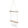 Jarrones Retro Terrario Hidropónico Propagador Jardín Colgante de pared Moderno Soporte de oficina Flor Tubo de ensayo Macetero con soporte de madera