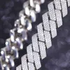 15 мм 20 мм тяжелая кубинская цепь 3row moissanite с 925 стерлинговым серебряным льдом Out Hop Ожерелье кубинское звено цепь для мужчин