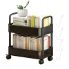 Supports de rangement mobiles, bibliothèque à Double niveau, organisateur de rangement, chariot sur pied, support de rangement pour chambre à coucher, salon