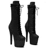 Tanzschuhe, Modell zeigt Glitzer-Obermaterial, 17 cm, Damen-Plateau-Party-High-Heels, Stangenstiefel 203