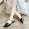 Sandali con tacco spesso da donna in estate Scarpe pigre senza tacco da donna che indossano all'esterno Chignon con tacco medio Mezze sneakers singole Pantofole stile primaverile popolari A025