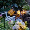 Decorazioni Annaffiatoio solare Luce Bollitore sospeso Lanterna Luce Decorazione da giardino impermeabile Lampada retrò in metallo per tavolo da esterno Patio Prato