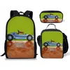 Backpack Fashion Youthful Car 3D Print 3pcs / Set étudiant Sacs de voyage ordinateur portable Daypack Lunch Sac Crayon