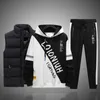 Nieuwe Man Trainingspakken Vest 3 Stuks Zweetkostuums Heren Patchwork Afdrukken Sweatshirts Joggingbroek Sets Student Man Sportkleding T0mK #