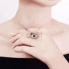 Desginer Evil Eye Devils Eye Classic Female ClaVicle Halsband Hamza Armband Magnetic Buckle Pearl Earring Ring Set
