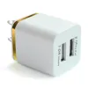 Metal Dual USB wall Charger US EU Plug AC Power Adapter Chargers Plug 2 port for Iphone Samsung Galaxy Note LG Tablet Ipad ZZ