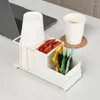 Disposable Cups Straws Multipurpose Paper Cup Organizer Plastic Holder Solo Dispenser For Party And Breakroom Storage