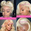 Body Wave 13x4 HD Transparent Lace Front Wigs Pre Plucked Guleless 613 Blonde Wig Human Hair 24 Inch 180% Density