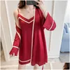 Women Sutwear Satin Pajamas Silk Pajama Zestaw Spaghetti Pasek V-dół Summer Pijama Backless Y dla kobiet długi spodni Pajama 007 Drop del OTP0Z