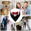 Vêtements pour chiens Collier Bandana de mariage Noeud papillon Respirant Tuxedo Écharpe de cou réglable pour les fêtes de mariage Anniversaires