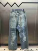 Designer Hoge versie B familie 23SS herfstwinter INS trendy casual losse en versleten graffiti jeans voor heren en dames I02N
