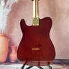 Elektrische gitaar Brown Sunburst Gloss Finish Maple Neck Flame Top Gold Hardware Classic T-stijl