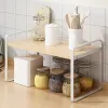 Organization White Cabinet Shelf Organizer Stackable Kitchen Pantry Counter Storage Closet Cupboard Stand Rack Risers Spice Organization