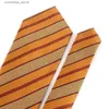 Cravates Cravates Cravates Orange Marron Pour Hommes Femmes Costume Cravate Rayée Pour Les Affaires De Fête ic Cravates Paisley Cravate De Mariage Cravate Marié Cadeaux Y240325