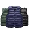 Mannen Winterjas Warm Sleevel Jas Lichtgewicht Vest Jas Streetwear Winddicht Cott Gewatteerde Vest 28ND #