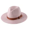 Men's Women's Casual Sunshade Hats Women Simple Fashion Panama Straw Hat Spring Summer Woven Jazz Top Cap Beach Sun Protection Caps Wholesale