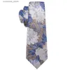 Галстуки на шею Галстуки на шею Роскошные цветочные свадебные галстуки для мужчин Деловая вечеринка Набор галстуков из 100% шелка Barry.Wang Fashion Design Neckwear Dropshipping LS-5073 Y240325