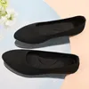 Casual Shoes Shallow Stretch Fabric Ballet Flats Slip On Mesh Loafers Knitted Boat Women Breathable Walk Zapatos De Mujer Q07