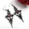 Dangle Chandelier Earrings 2024 Fashion Personality Vintage Premium Cross Pendant Steampunk Red Zircon Gothic For Girl Party Jewelry G Otyvo