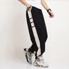 Men Cott Linen LG Pants Joggers Streetwear Patchwork Sweatpants Byxor Män avslappnade lösa raka byxor plus storlek M-8XL F2WV#