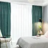 Rideaux Rideaux de velours hollandais super doux de luxe nordique, rideaux d'ombrage modernes pour salon chambre à coucher, rideaux en velours de couleur unie, Tulle