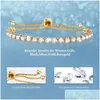 Bracelets de cheville Fantaisie Brillant Boîte Chaînes Pour Femmes Filles Maman Luxe Bling Cz Pierre Cristal Métal Bracelets Cadeaux Bijoux Drop Livraison Othoz