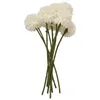 Bouquet di fiori decorativi con palline di crisantemo artificiale, 10 pezzi, regalo per persone importanti, gloriosa morale (bianco)