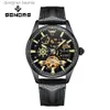 Wristwatches SENERS SN203 Mens Automatic Mechanical Mens Skeleton Touillon Spherical Glass Clock Hollow Wrist GlowC24410