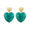 Dangle Earrings Dvacaman Fashion Green Transparent Acrylic Love Heart Drop For Women Girls Valentine's Day Mother's Gifts Jewelry