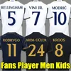 Bellingham VINI JR Soccer Jerseys 23 24 RODRYGO REAL MADRIDS CAMAVINGA Maillot de football 2023 2024 Arda GuLer MODRIC troisième fans version joueur hommes enfants kit femme