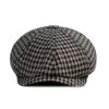 Berretti da uomo casual plaid Ivy Sboy Cabbie Gatsby berretto ottagonale golf guida pittore cappello berretto per capispalla maschile