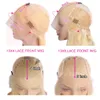 13x6 613 Blond HD Transparent spets frontala mänskliga hår peruker för kvinnor rak före plockad 613 13x4 spets främre mänskliga hår peruker