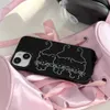 Cell Phone Cases Cute Printed Cat Phone Case For iPhone 15 14 11 12 13 Pro Max XR XS MAX 7 8Plus Cute Sweet Korean Cartoon Soft Shockproof Cover H240326