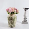 Vasen Retro Blaue und Weiße Grüne Pflanze Eis Riss Brennen Blumentopf Vase/Blumenware Einsatz Keramikglasur Chinesisch Klassisch Weich D