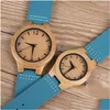 Wristwatches Dodo Deer Lovers Watches Wooden Women Men Timepieces Handmade Wood Wristwatch Male Custom Couple Leather Strap Unique Di Dhgex
