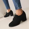 Geklede schoenen Elegante dames lage hakken Loafer Veterschoenen Casual Roze Zwart Hakken Oxford Feest Dames Grote maat Klassiek