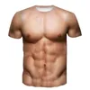 Fiable et intéressant Muscle Gold Pictures pour T-shirts pour hommes Tendance Impression numérique Casual Col rond Tops à manches courtes 09gJ #