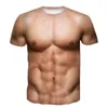 Fable och lnteresting muskelguldbilder för mäns t-shirts Trend digital tryckning Casual rund hals korta ärm toppar 09GJ#