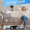 Manvins och MOP Combo, WiFi/App/Alexa, Mopping Robot Cleaner, Tangle-Free Suge, Automatisk laddning, smal, tyst, robotvakuum för husdjurshår/matta/hårt