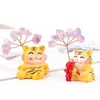 Decoratieve Beeldjes 1PC Natuurlijke Amethist Trinket Mini Tijger Schattige Dieren Auto Beeldje Ornament Creatieve Kristal Boom Woondecoratie