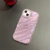 Cell Phone Cases Luxury Water Ripple Textured Phone Case For iPhone 14 13 12 11 Pro Max X XS XR 7 8 Plus SE 3 Glossy Shockproof Soft Cover Funda H240326