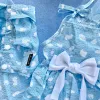 Dresses Cat Dog Cotton Princess Dress Summer Blue Bow Sling Handsome Male Cat Shirt Pet Couple Clothes