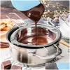 Outils de pâtisserie de cuisson 400ml 600ml Pot de fusion de chocolat en acier inoxydable Double chaudière Bol de lait Beurre Candy Warmer pour et goutte de bougie Otvdy