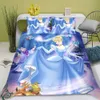Copripiumino Principessa Cartoon Piumino Carino stampato 3d Set da 3 pezzi 1 Queen Size Home Modern Comforter Set di biancheria da letto