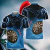 Camisa de polo para hombres divertido 3D Dart Print Fi Solapa Tops de manga corta Tendencia de verano Ropa vintage Camisetas de gran tamaño 2023 Nuevo T8zF #