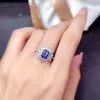 Cluster Ringen MeiBaPJ Natuurlijke Tanzanite Edelsteen Zon Bloem Mode Ring Voor Vrouwen 925 Sterling Zilveren Fijne Bruiloft Sieraden